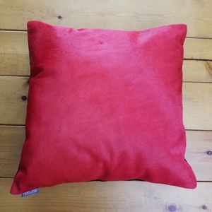 Natural Genuine Cowhide Torino Red Pillow